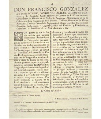 FRANCISCO GONZALEZ. COUNT DEL ASALTO. BARCELONA 1785. SEALED PAPER
