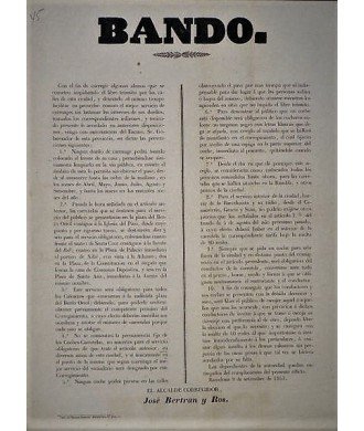 BANDO. BARCELONE 1853. VOITURES