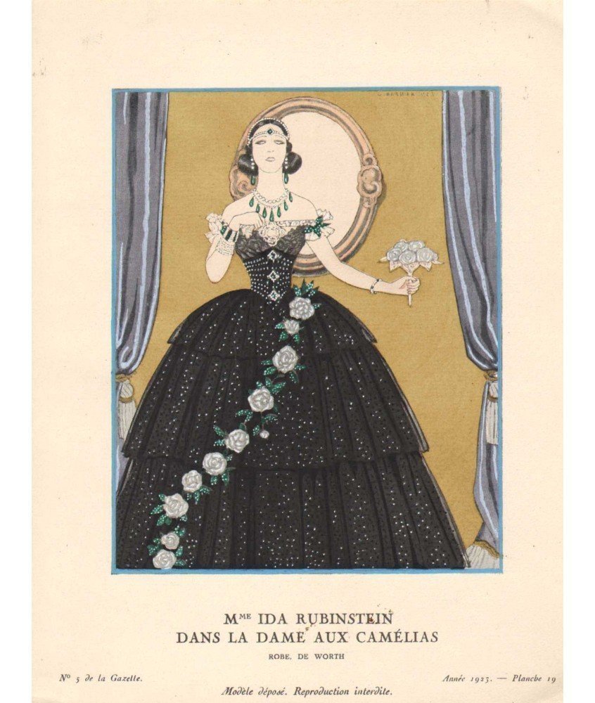 Mme. IDA RUBINSTEIN DANS LA DAME AUX CAMELIAS. GAZETTE DU BON TON Mme. IDA RUBINSTEIN DANS LA DAME AUX CAMELIAS. GAZETTE DU BON TON