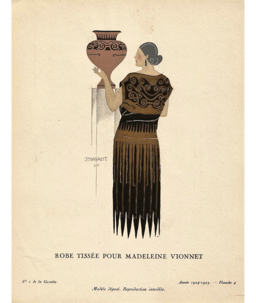 ROBE TISEE POUR MADELEINE VIONNET. THAYAHT. LA GAZETTE DU BON TON ROBE TISEE POUR MADELEINE VIONNET. THAYAHT. LA GAZETTE DU BON TON
