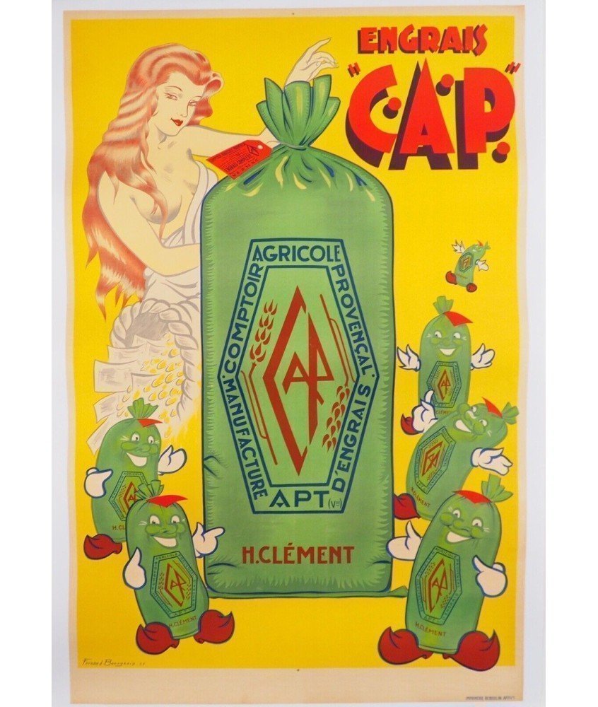 Cartel vintage Engrais CAP – H. Clément | Original Poster Barcelona
