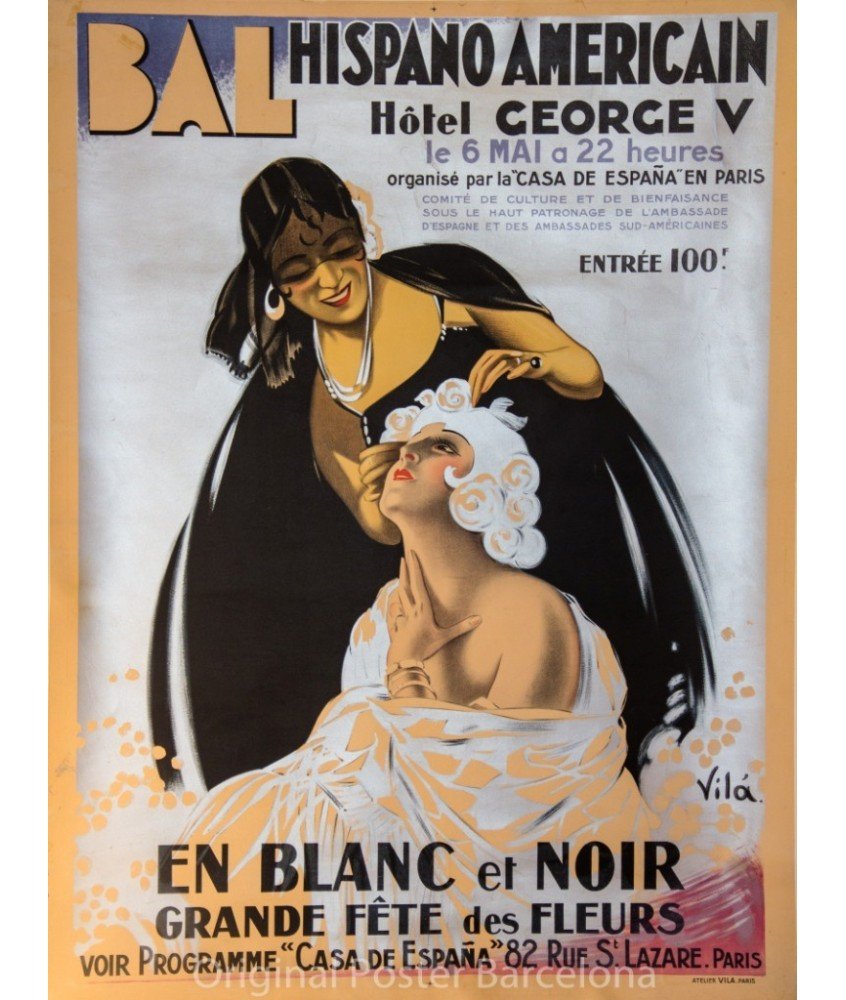 BAL HISPANO AMERICAIN. EN BLANC ET NOIR.