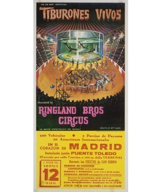 RINGLAND BROS CIRCUS. TIBURONES VIVOS